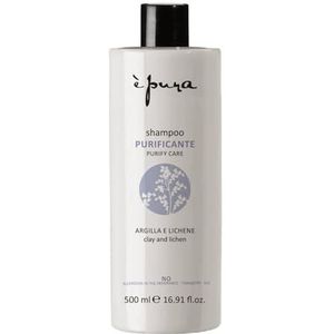 È Pura - Purify Care Shampoo - Treatment for Greasy and Oily Hair with Excess Sebum - Contains Clay and Lichen - 500 ml