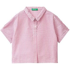 United Colors of Benetton Shirt 5CBHGQ00Q, meerkleurig: wit/roze 911, XS meisjes, Meerkleurig: wit/roze 911