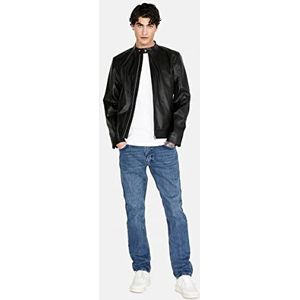 Sisley Veste en cuir synthétique pour homme, Noir 100, 44