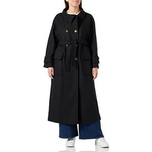 SISLEY Jas 2ratln00w Wool Blend Coat voor dames (1 stuk), Zwart 100, 44