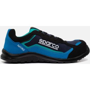 Sparco Uniseks teamwerk veiligheidsschoen voor dames en heren, Nitro-S3 SRC, brandwerende laarzen, zwartblauw, 41 EU