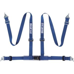 Sparco - 4-Punts SportGordel - Blauw - Bekkenbeschermer - Haakbevestiging - ECE E-Keur