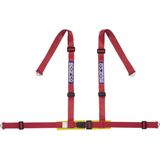 Sparco - 4-Punts SportGordel - Rood - Incl. Bekkenbeschermer - ECE E-Keur
