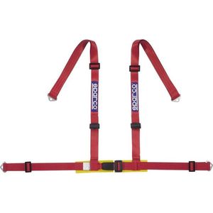 Sparco - 4-Punts SportGordel - Rood - Incl. Bekkenbeschermer - ECE E-Keur