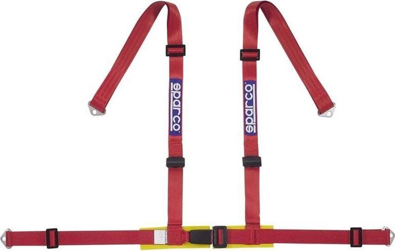 Sparco - 4-Punts SportGordel - Rood - Incl. Bekkenbeschermer - ECE E-Keur