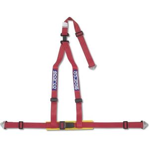 Sparco 3-Punts Sportgordel - Rood - IncBekkenbeschermer & Schroefbevestiging