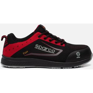 Sparco Lichtgewicht Werkschoenen Cup S1P Albert Zwart/Rood Maat 45