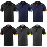 Sparco - TOLEDO - Technische Polo - Blauw Oranje - Met Reflecterende Details