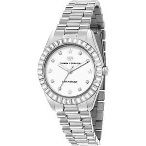 Chiara Ferragni Collection, Accessoires, Dames, Grijs, ONE Size, Roestvrijstalen Dameshorloge