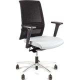 Linea Fabbrica Linea bezoekersstoel Omnia 01 zwart/grijs met 3D armleuning en aluminium voet - meerkleurig LF-3133105