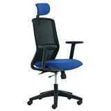 Linea Fabbrica Linea bureaustoel Tekna 01/PT zwart/blauw met 3D armleuning en hoofdsteun - meerkleurig LF-2012405