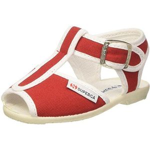 Superga 1200-Cotj Sandalen met hielbandje voor kinderen, uniseks, Rood Rood 970, 23 EU