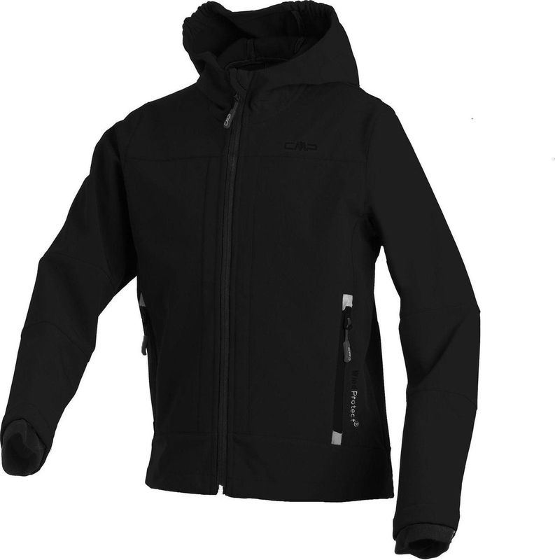 CMP - Kinder Hoodie - Zwart - Softshell Mix - Met Capuchon