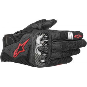 Alpinestars SMX-1 Air V2 Gloves Black Red Neon motorhandschoenen zwart/rood, M