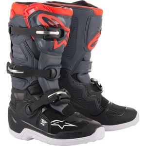 Alpinestars Kinder Crosslaarzen Tech 7S Black/Dark Gray/Fluor Red-37 (EU)