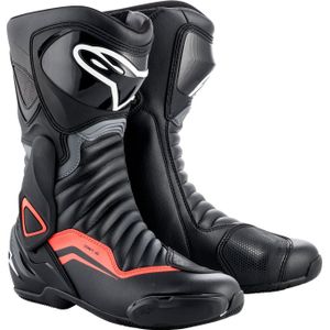 Alpinestars SMX 6 V2, Laarzen, zwart/grijs/neon rood, 47 EU