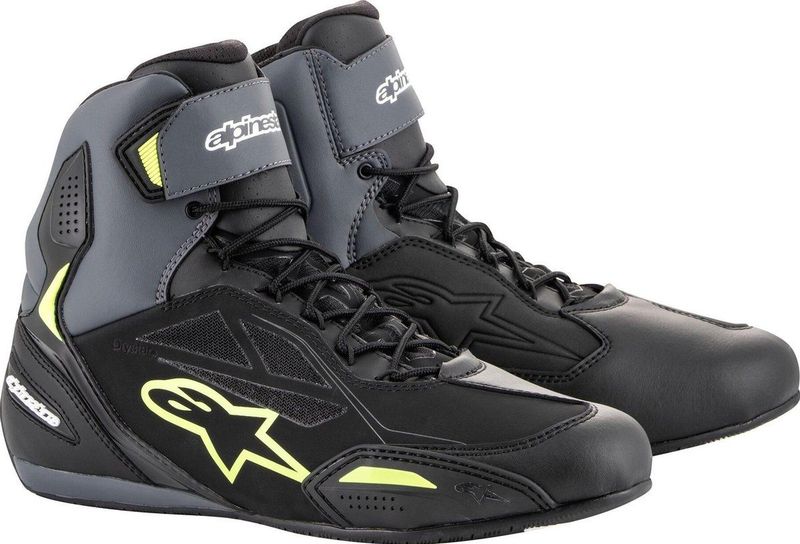 Alpinestars Faster-3 Drystar Motorschoen zwart grijs fluo geel