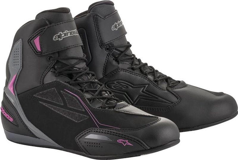 Alpinestars Stella Faster-3 Black Dark Gray Fuchsia Drystar Shoes 6 5 Laars