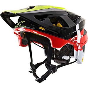 Alpinestars Vector Tech MIPS Helmet-Pilot Black Yellow Fluo Red Gloss Motorhelm, Wit, M (57/58)