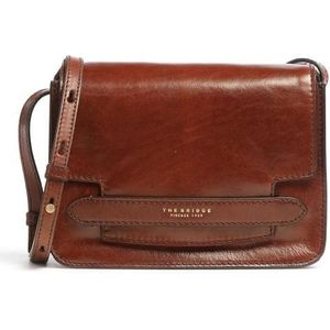 The Bridge, Tassen, Dames, Bruin, ONE Size, Katoen, Bruine leren crossbody tas