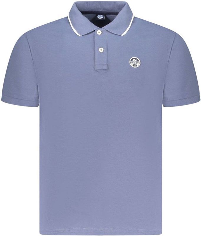 North Sails - Blauw Katoenen Poloshirt - Heren - Nautische Elegantie