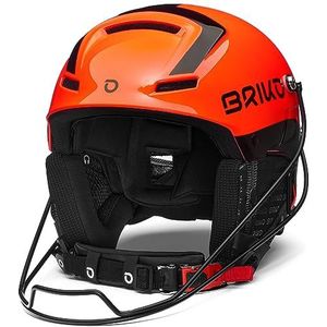 Briko, Helmet, uniseks, volwassenen, Shiny Oranje-zwart, 60