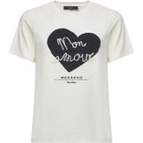 Max Mara - T-shirt - Ivoor - Katoenen Jersey - Ronde Hals - Korte Mouwen - Maxi-Print