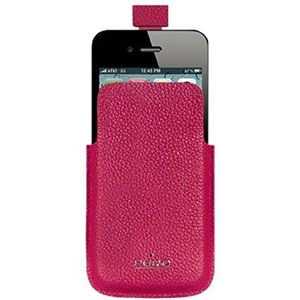 Puro IPC4PELLEPNK leren beschermhoes voor iPhone 4/4S, roze