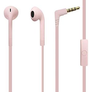 Puro In-ear hoofdtelefoon, serie Icon, platte kabel, soft-touch-effect, multifunctionele knop, geïntegreerde microfoon, roze