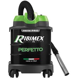 RIBIMEX PRCEN020 Perfecte aszuiger, kunststof en metaal, zwart en groen, 1200 W, 20 liter, 62 decibel