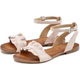 LASCANA Sommerschuh Sandale Sandalette, Sommerschuh aus hochwertigem Leder mit kleinen Rüschen