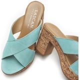 LASCANA Pantolette, Mule, Sandale, offener Schuh aus Leder mit Blockabsatz