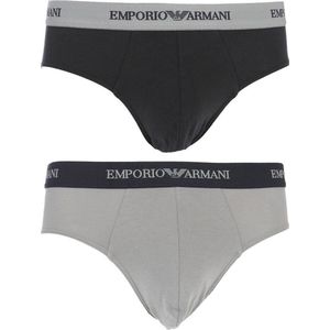 Emporio Armani - Heren Slip - Grijs/Marine - Pack van 2