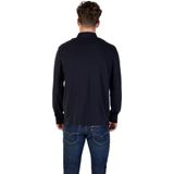 Armani Exchange - Printed Long Sleeve Polo Shirt - Blauw - Poloshirt