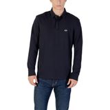Armani Exchange - Printed Long Sleeve Polo Shirt - Blauw - Poloshirt