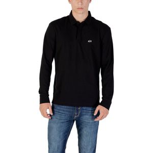 Armani Exchange - Long Sleeve Polo - Zwart - Met Knopen - Ronde Hals