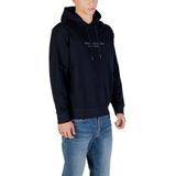 Armani Exchange - Printed Hooded Sweatshirt - Blauw - Katoen - Lange Mouwen