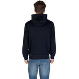 Armani Exchange - Printed Hooded Sweatshirt - Blauw - Katoen - Lange Mouwen