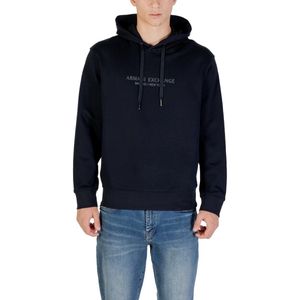 Armani Exchange - Printed Hooded Sweatshirt - Blauw - Katoen - Lange Mouwen