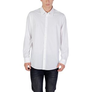 Armani Exchange - Long Sleeve Button-Up Shirt - Wit - Elastane en Polyamide Mengsel