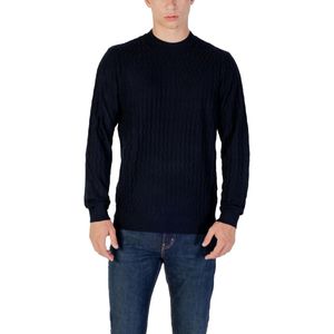 Armani Exchange - Xm 001560 - Wollen Trui - Blauw - Gestructureerde Crew Neck