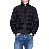Armani Exchange - Tone On Tone Allover Logo Puffer Jacket - Zwart - Heren - Geïsoleerd