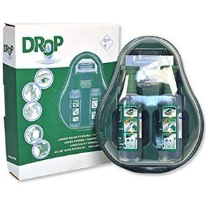 Oogdouche - Wandset - Voor 2 Flacons - Stofdichte Cassette - Inclusief Spiegel