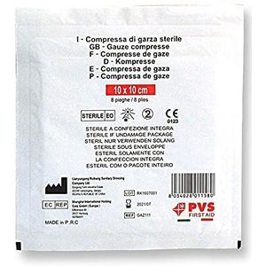 PVS GAZ111 Compressed Garza steriele voor compressie en absorptie, 10 x 10 cm, 1 stuk