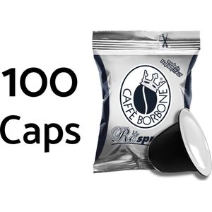 100 caps. Caffe Borbone NERA - Nespresso compatibel koffiecups - REspresso - Sterke en romige espressomelange
