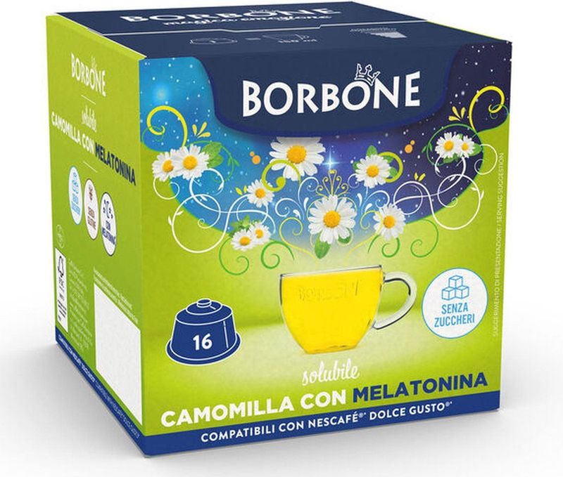 Caffè Borbone Selection - Dolce Gusto - Kamille Thee - Camomilla con Melatonina - 16 capsules