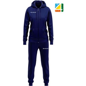 Givova - Trainingspak - Zwart - 100% Polyester - Hooded Jacket met Rits