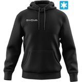 Givova - Hoodie - Zwart - Unisex - Gemaakt van Gekamde Fleece Stof