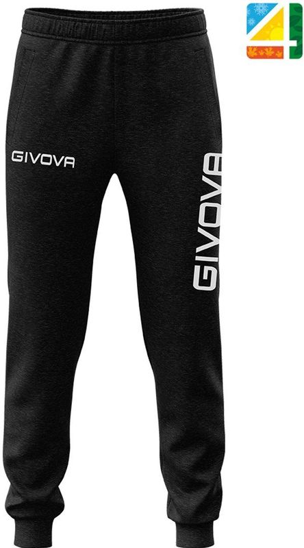 Givova - Sportbroek - Zwart - French Terry - 80% Polyester - 20% Katoen