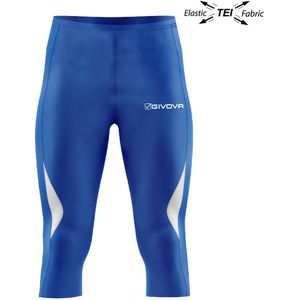 Givova - Legging 3/4 - Technische Stof - Zwart - Met Reflecterend Logo